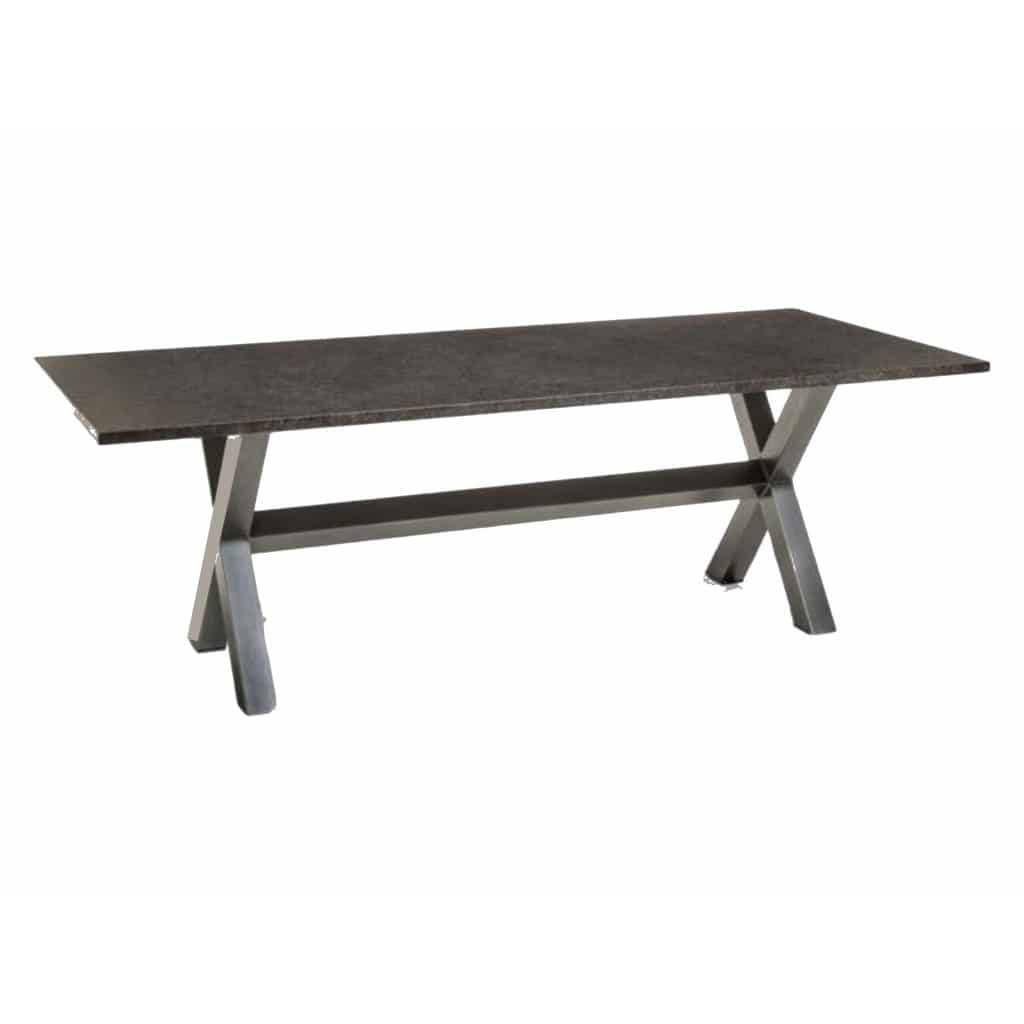 Marbella dining tuintafel 200x100xH75 cm 3cm graniet pearl black satinado