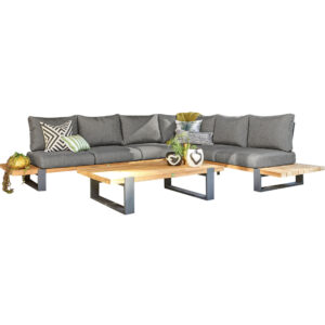 SUNS Nardo hoek loungeset 3 delig groot light anthracite mixed weave / matt royal grey