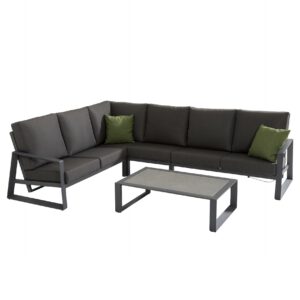 Dazzling hoek loungeset 5 delig antraciet aluminium Taste 4SO