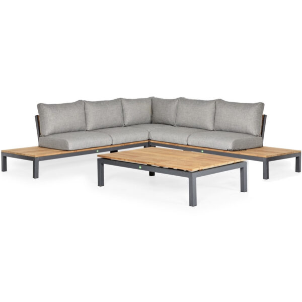 SUNS Memphis hoek loungeset 4 delig light anthracite mixed weave  / matt royal grey