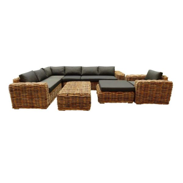 Sabuga hoek loungeset 7-delig naturel rotan