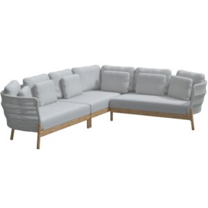 4 Seasons Outdoor Avalon hoek loungeset 3-delig teak rechts