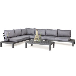 SUNS Vita hoek loungeset 5 delig wased grey / matt royal grey