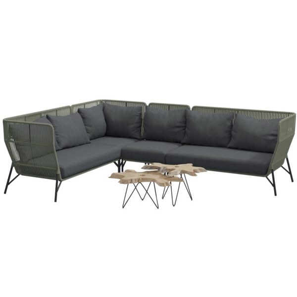 4 Seasons Outdoor Altoro modulair hoek loungeset 6-delig rope