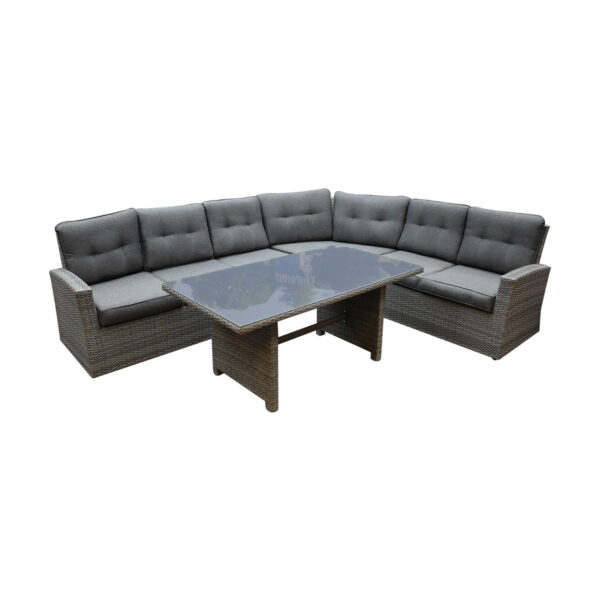 Houston XL hoek dining loungeset 4-delig rechts antraciet