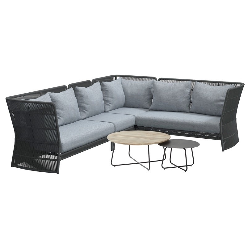 4 Seasons Outdoor Oriënt modulair hoek loungeset 6-delig Platinum