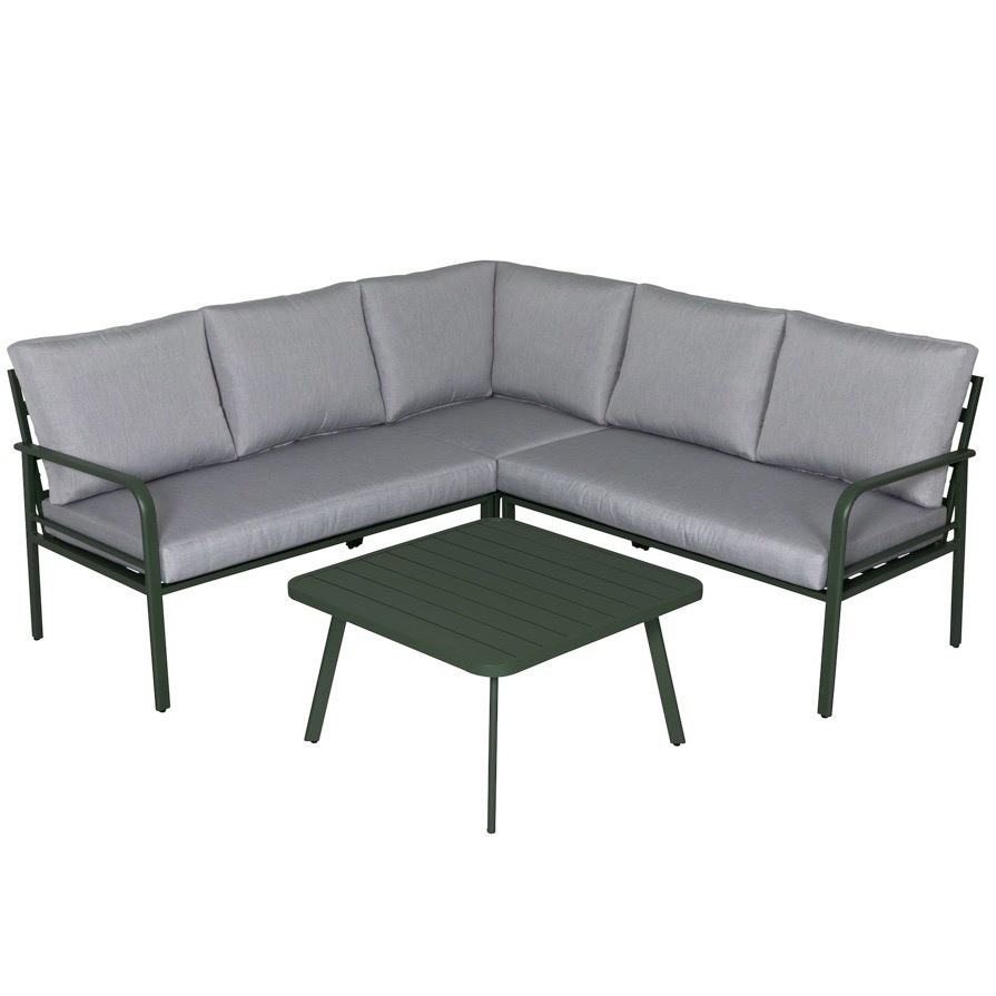 Cottica hoek loungeset 4 delig groen aluminium