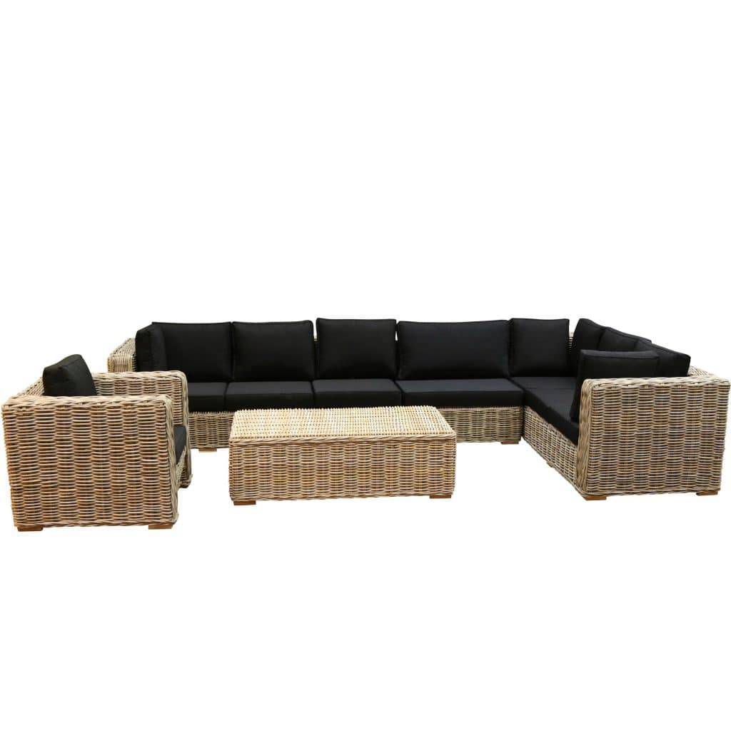 Nissah XL hoek loungeset links 5-delig naturel rotan