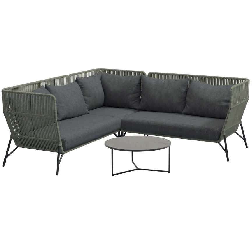 4 Seasons Outdoor Altoro modulair hoek loungeset 4-delig rope