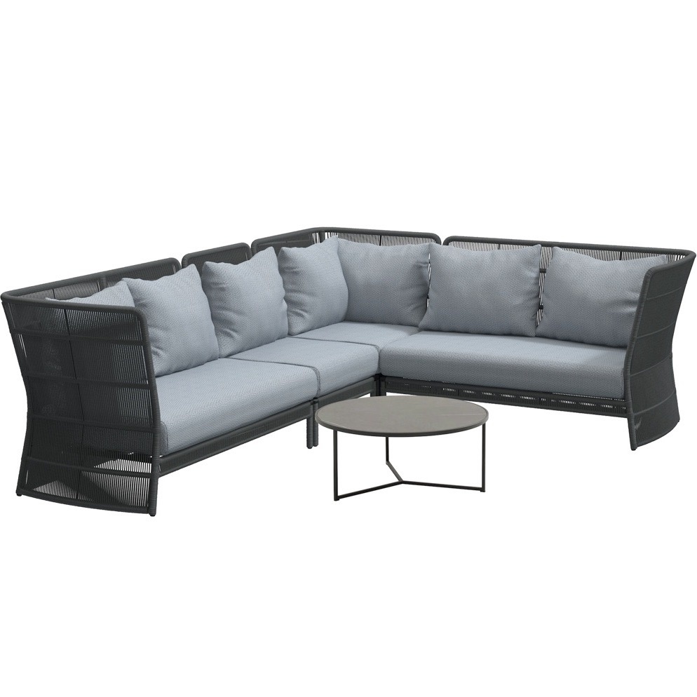 4 Seasons Outdoor Oriënt modulair hoek loungeset 5-delig Platinum