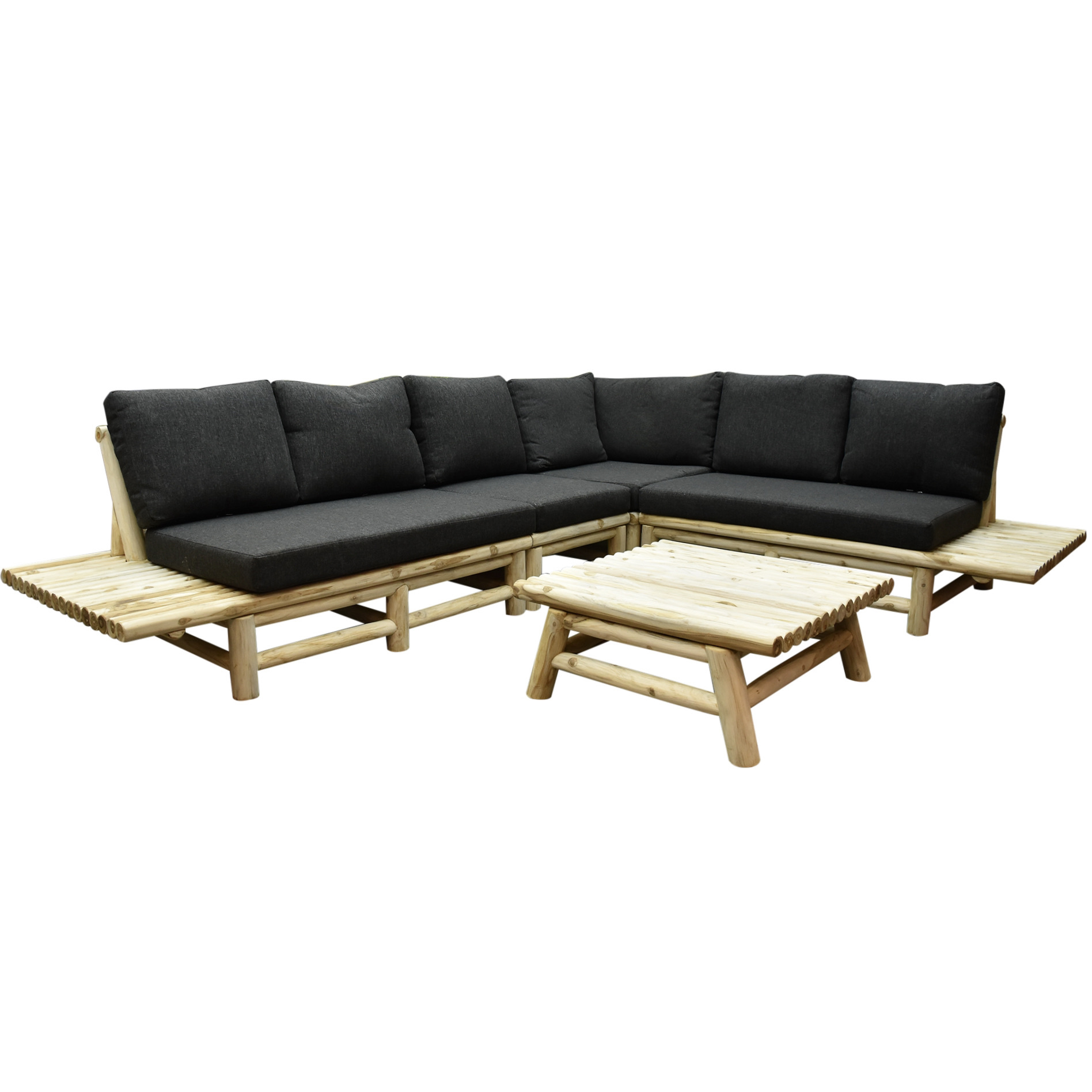 Piton hoek loungeset 5-delig teak