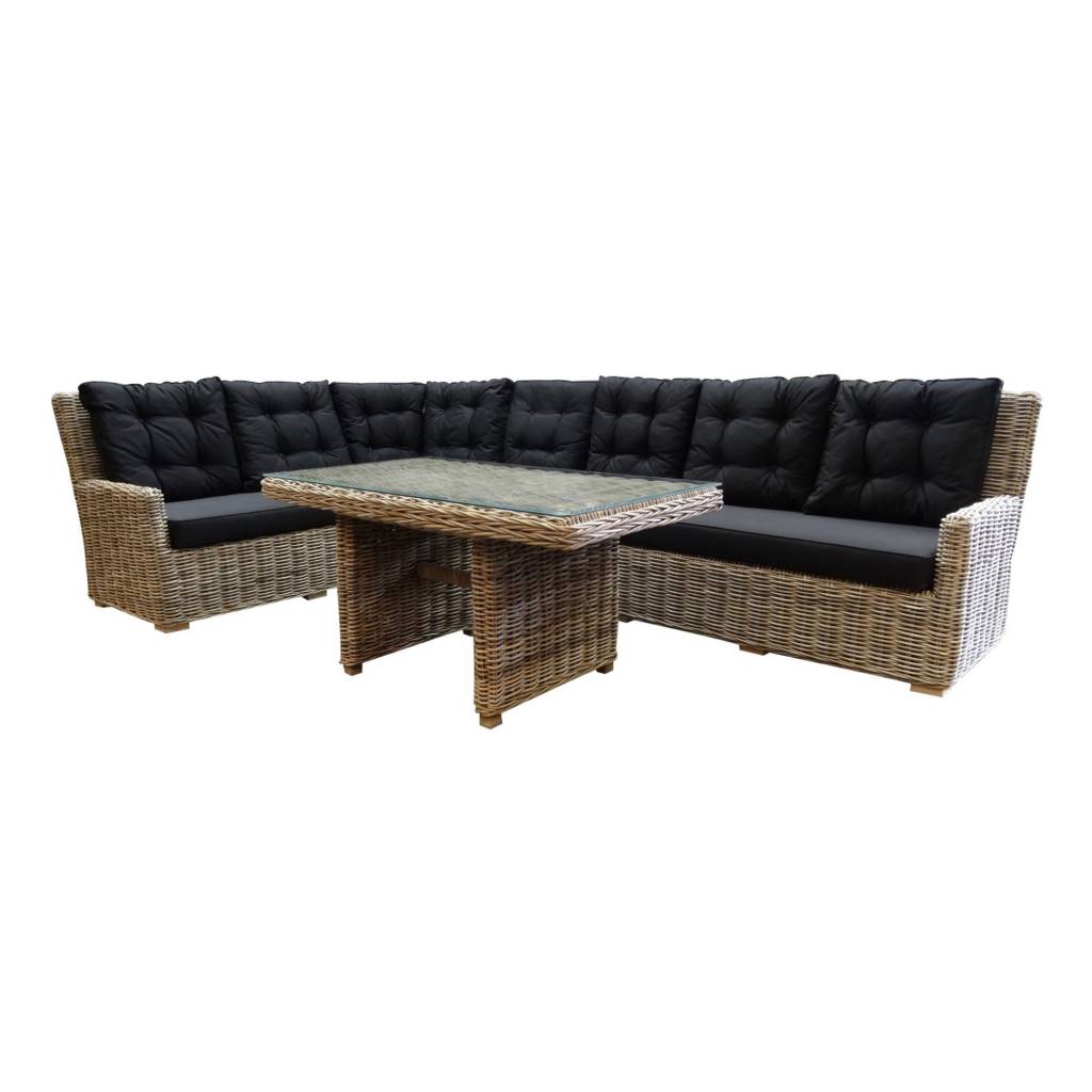 Ibiza naturel hoek dining loungeset 4-delig rotan links