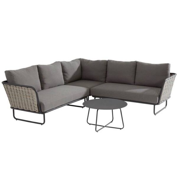 Bo hoek loungeset 4-delig aluminium bananen wicker Taste 4SO