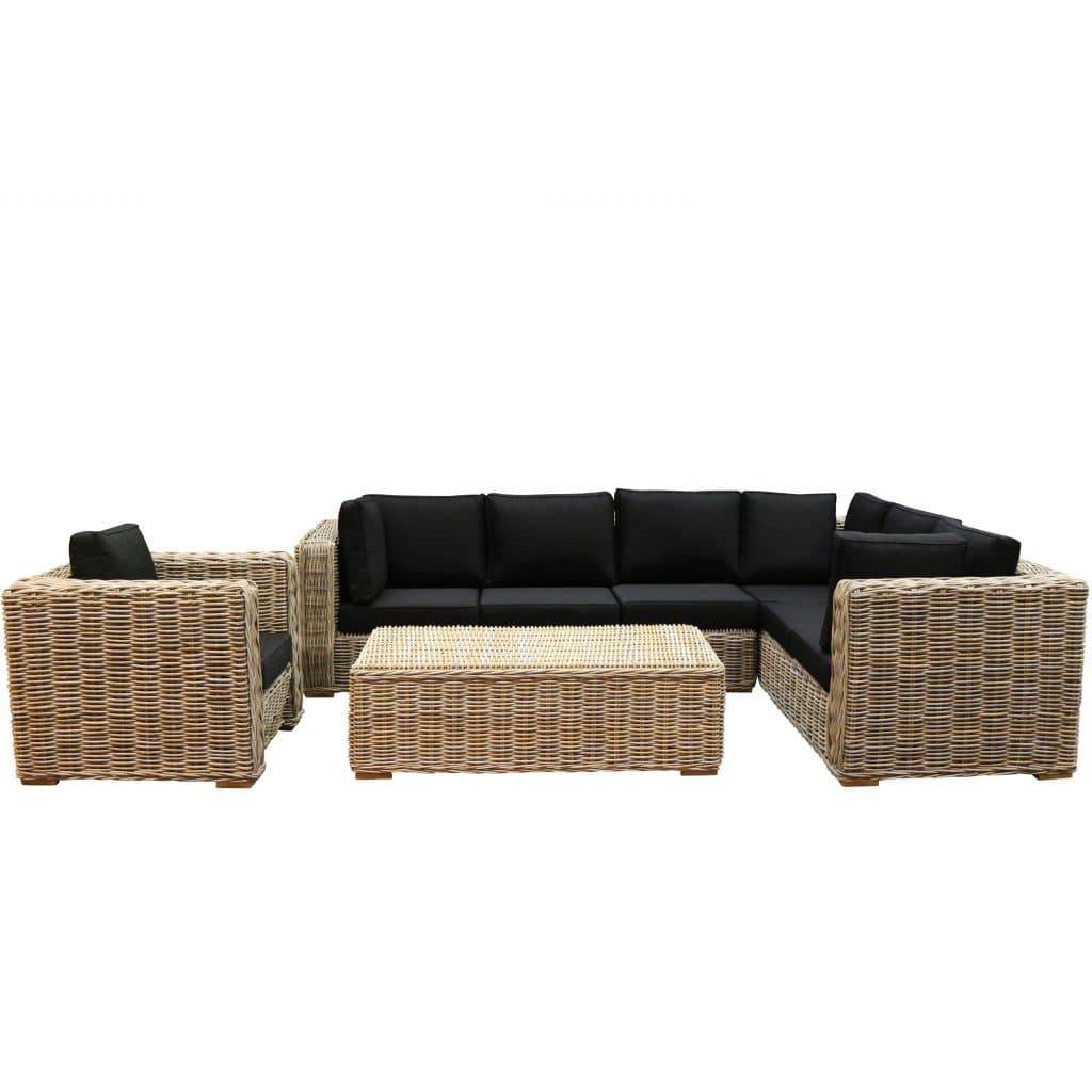 Nissah XL hoek loungeset rechts 4-delig naturel rotan