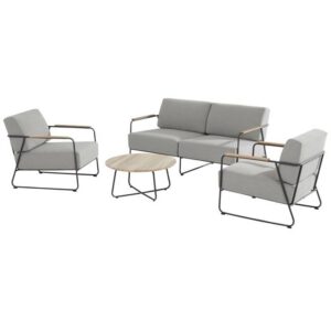 Coast stoel-bank loungeset 4-delig antraciet rvs 4 Seasons Outdoor