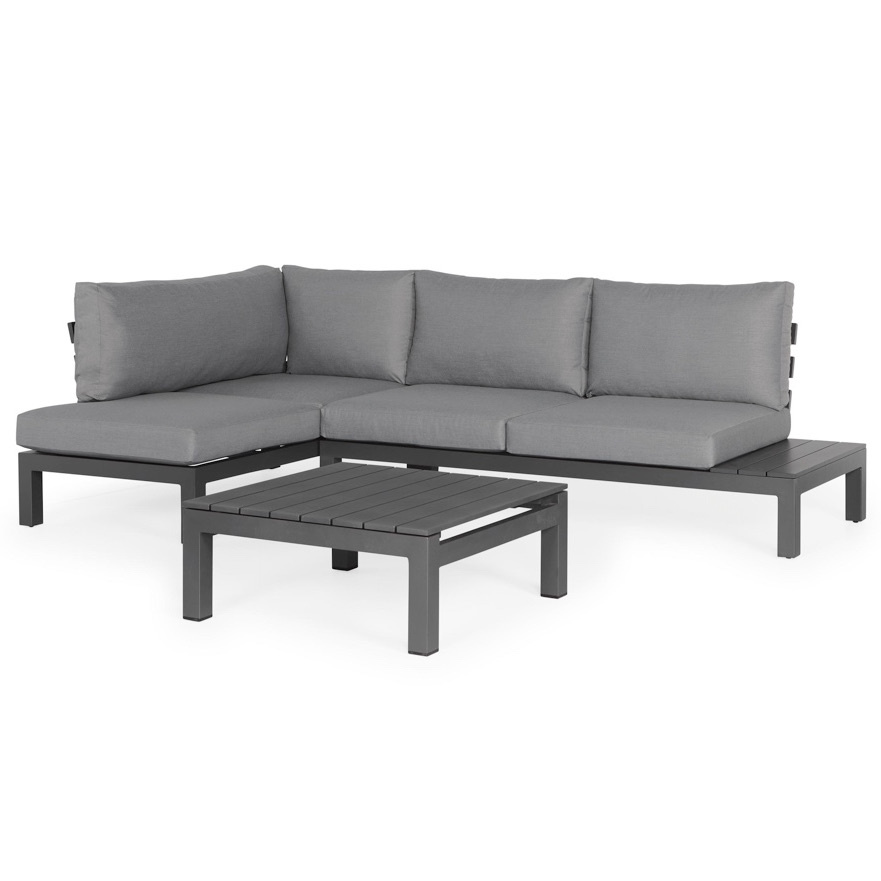 SUNS Vita chaise longue loungeset rechts 3 delig wased grey / matt royal grey