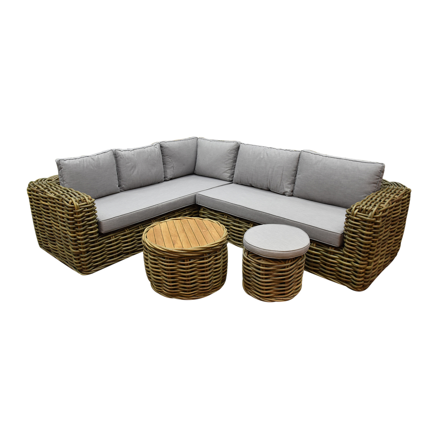 Sumatra XL hoek loungeset 4-delig naturel rotan