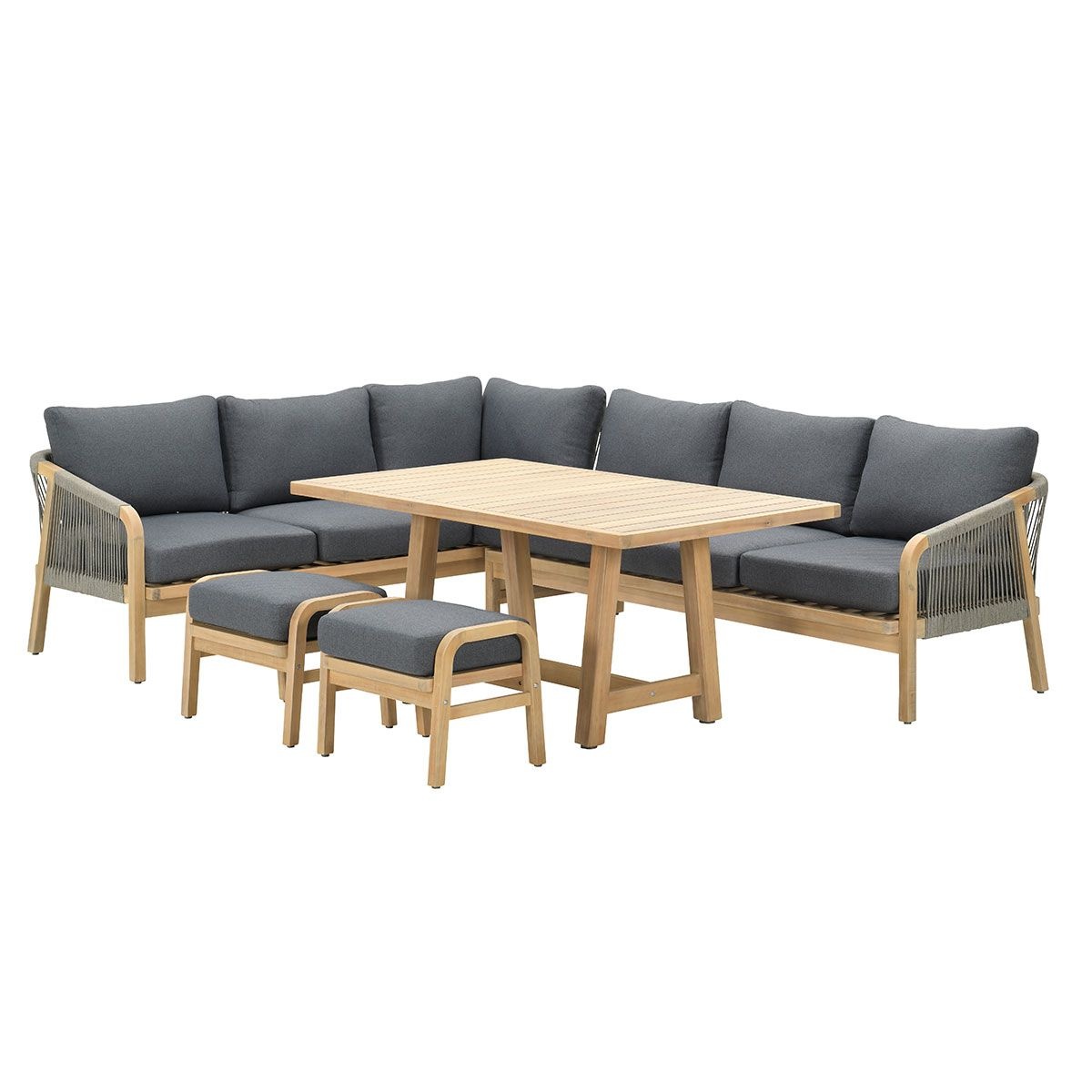 Santos hoek dining loungeset 5 delig links acacia