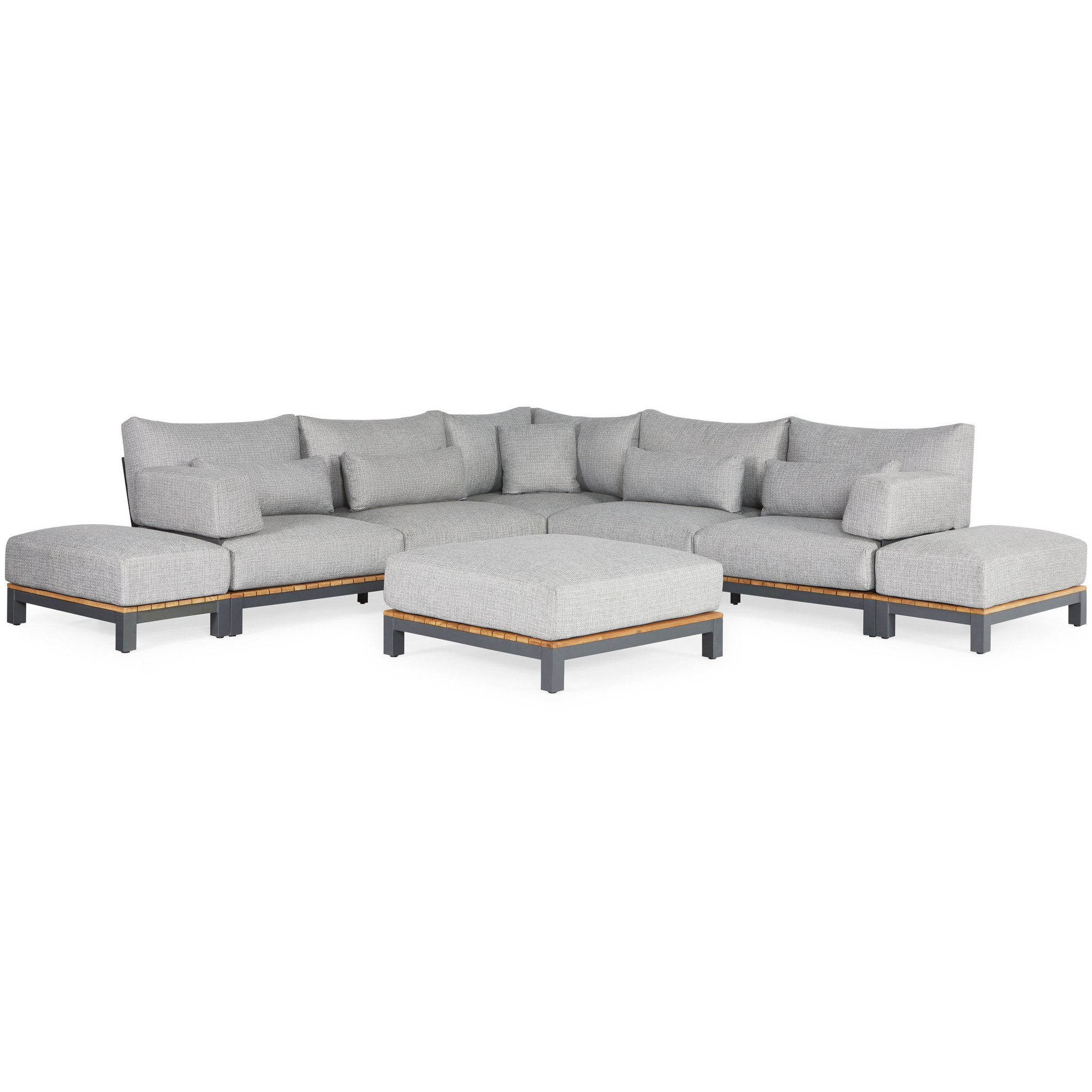 SUNS Evora hoek loungeset 11 delig light anthracite mixed weave / matt royal grey