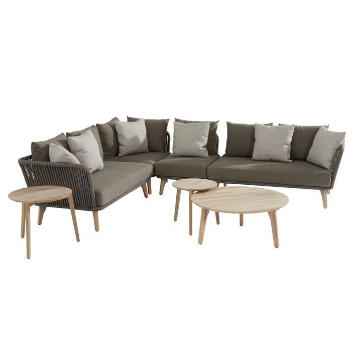 Santander hoek loungeset 7-delig taupe rope 4 Seasons Outdoor