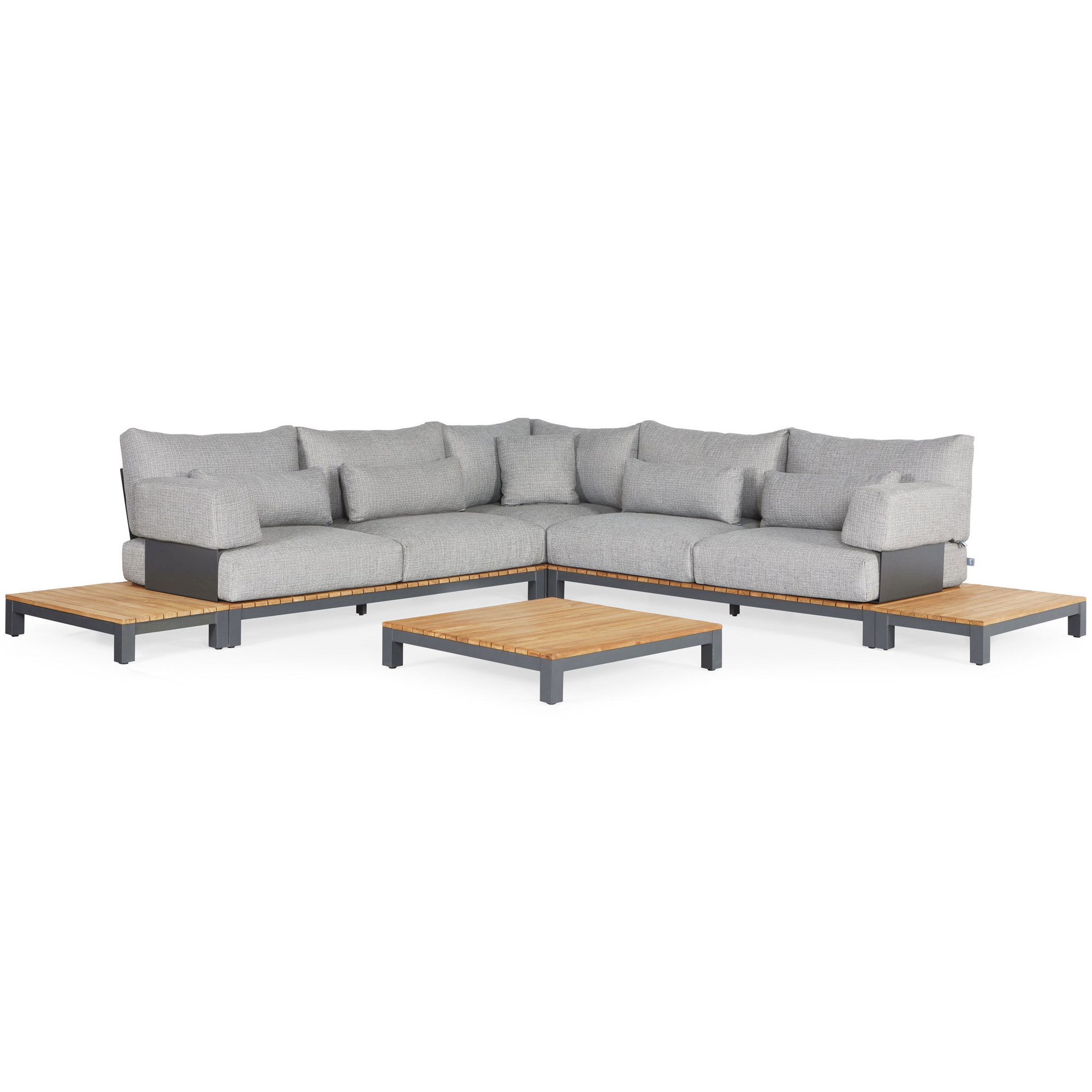 SUNS Evora hoek loungeset 8 delig light anthracite mixed weave / matt royal grey