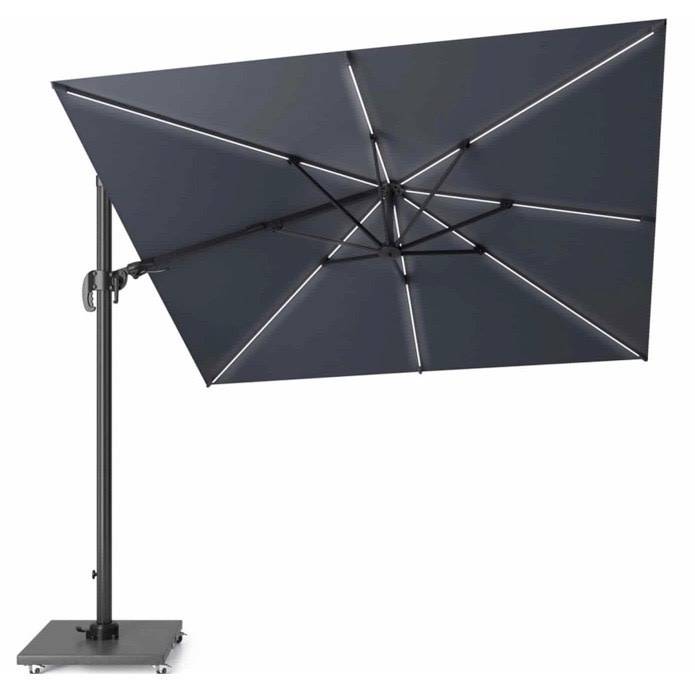 Challenger T2 glow zweefparasol 300x300 cm antraciet