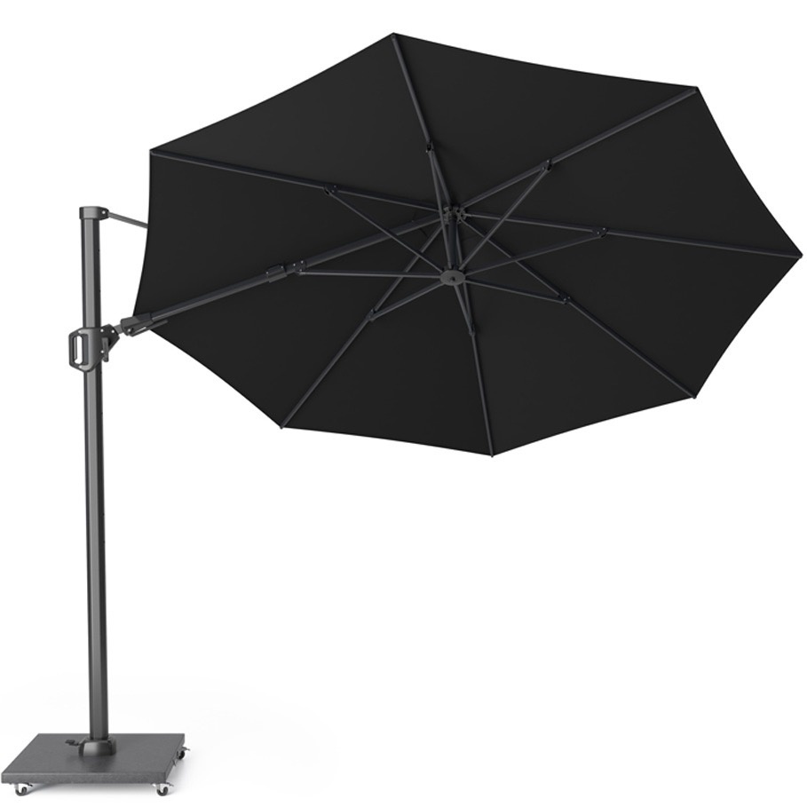 Challenger T2 zweefparasol 350 cm rond zwart