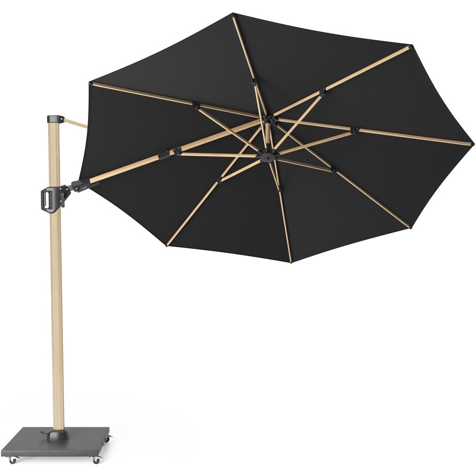 Challenger T2 premium zweefparasol 350 cm rond oak mast faded black