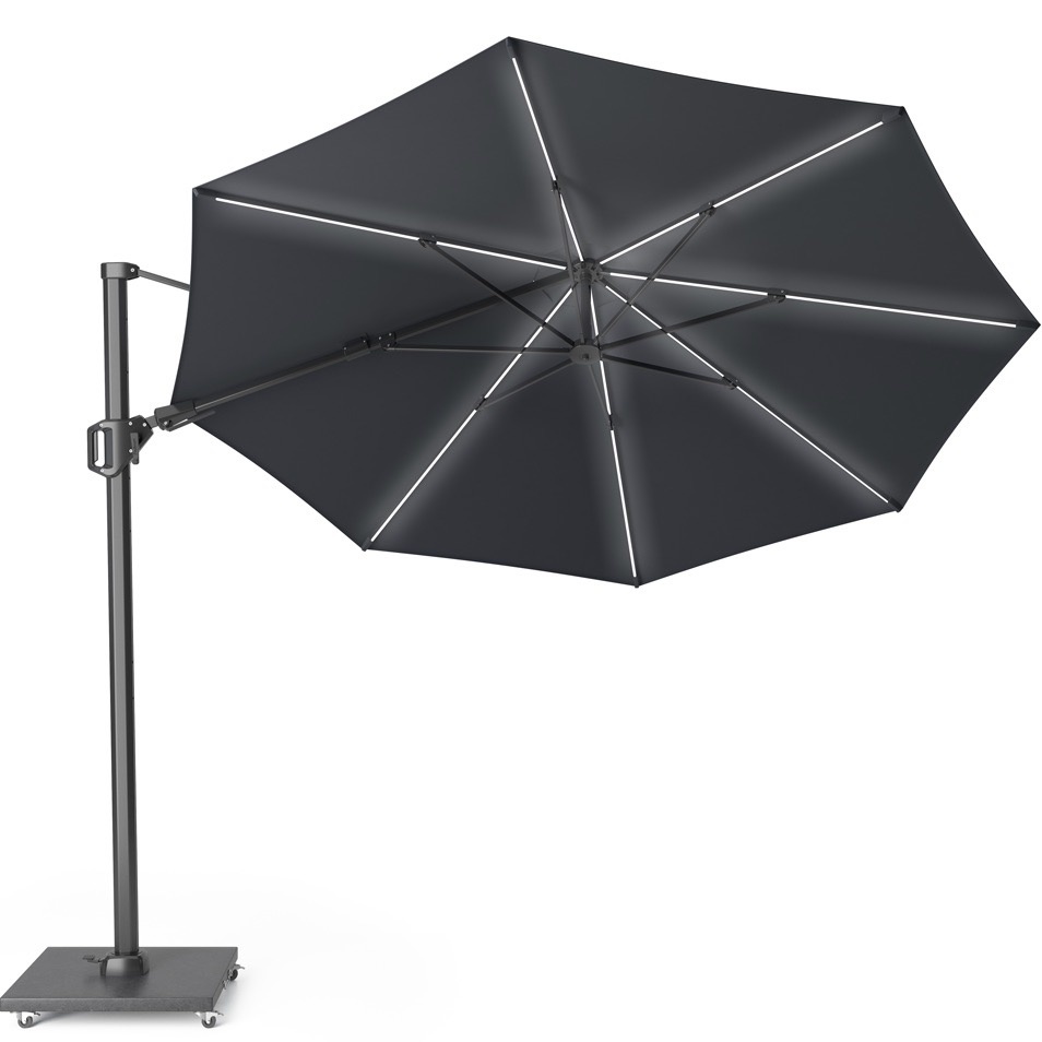 Challenger T2 glow zweefparasol 350 cm rond antraciet