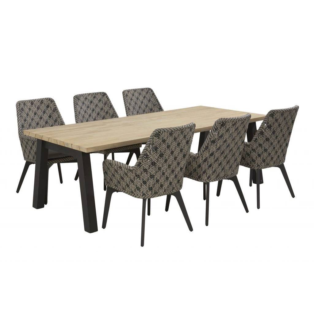 Derby Savoy dining tuinset 240x100xH76 cm 7-delig teak aluminium