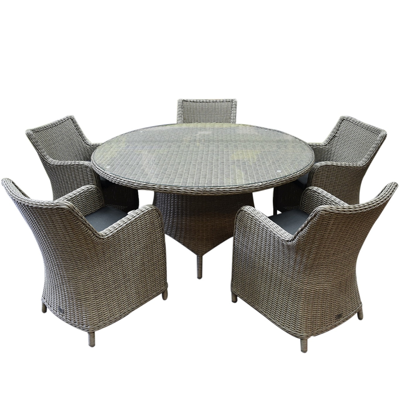 Bilbao Riccione dining tuinset 150 cm rond 6-delig grijs