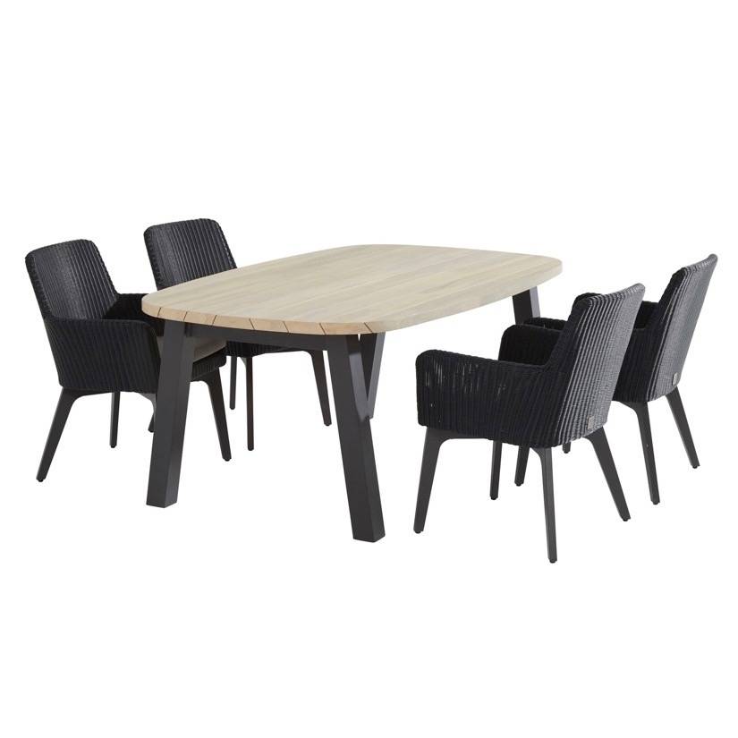 Lisboa Derby dining tuinset 5-delig teak aluminium Taste 4SO