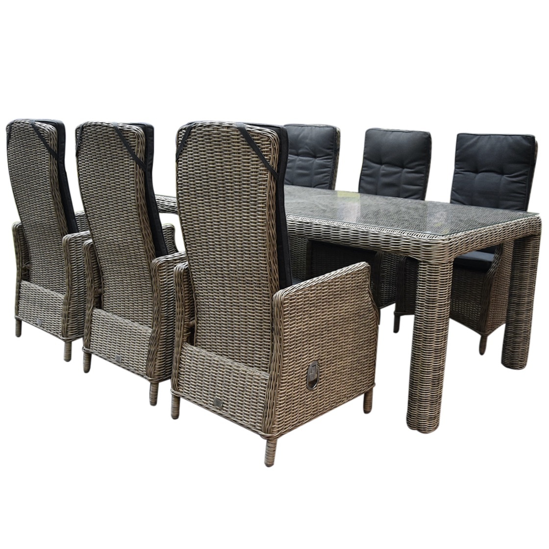 Empoli Bergamo dining tuinset 240x100xH76 cm 7-delig  grijs