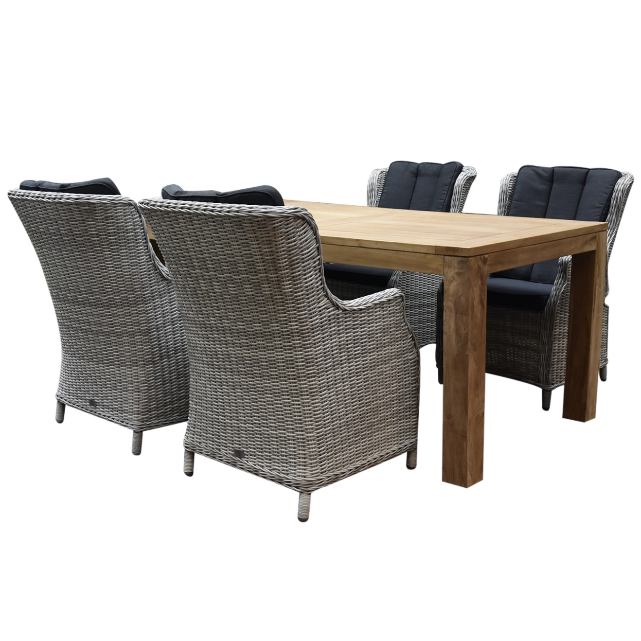 Darwin Krista dining tuinset 180x95xH77,5 cm 5-delig wit