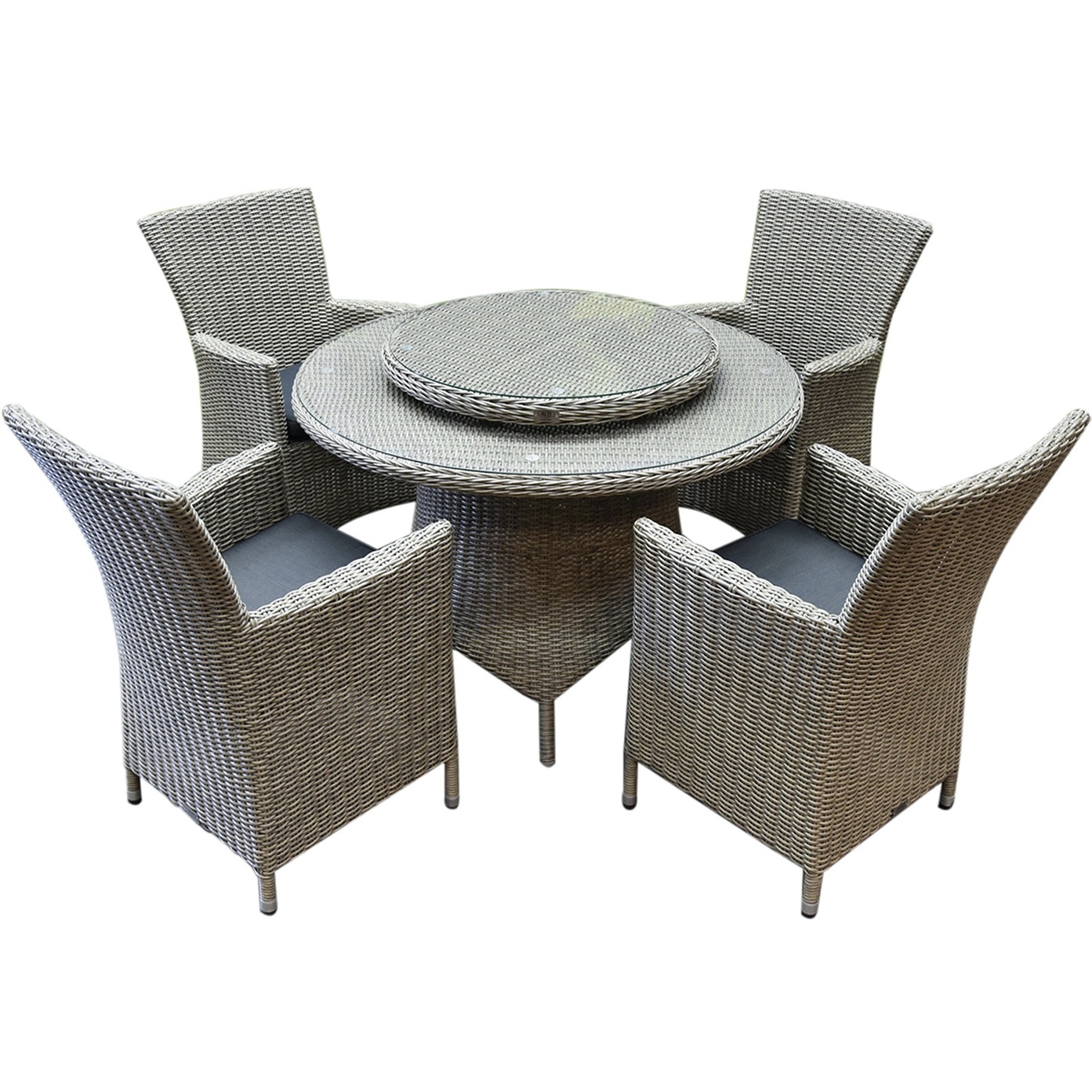 Capri Riccione dining tuinset 110 cm rond 6-delig grijs