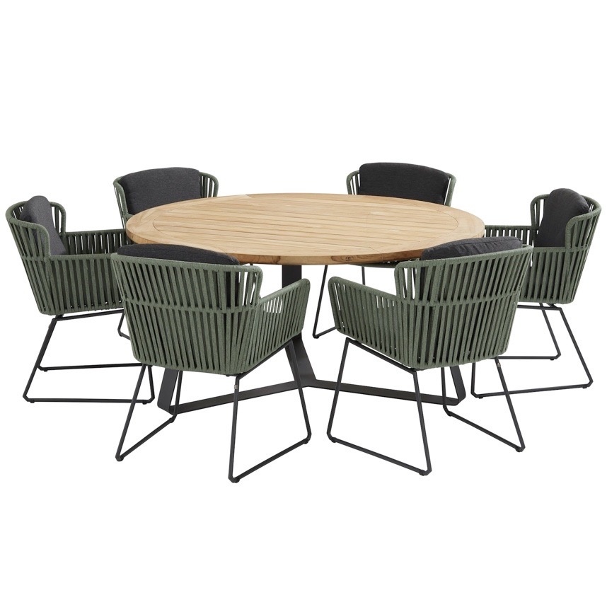 Vitali Basso dining tuinset 160xH75 cm 7 delig groen Taste 4SO