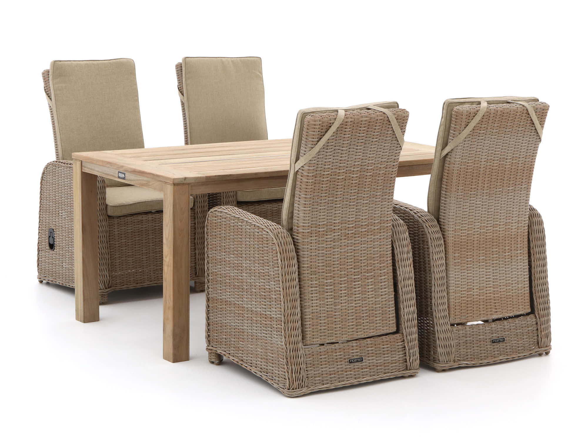 Intenso Umbria/ROUGH-S 160cm dining tuinset 5-delig verstelbaar - Laagste prijsgarantie!