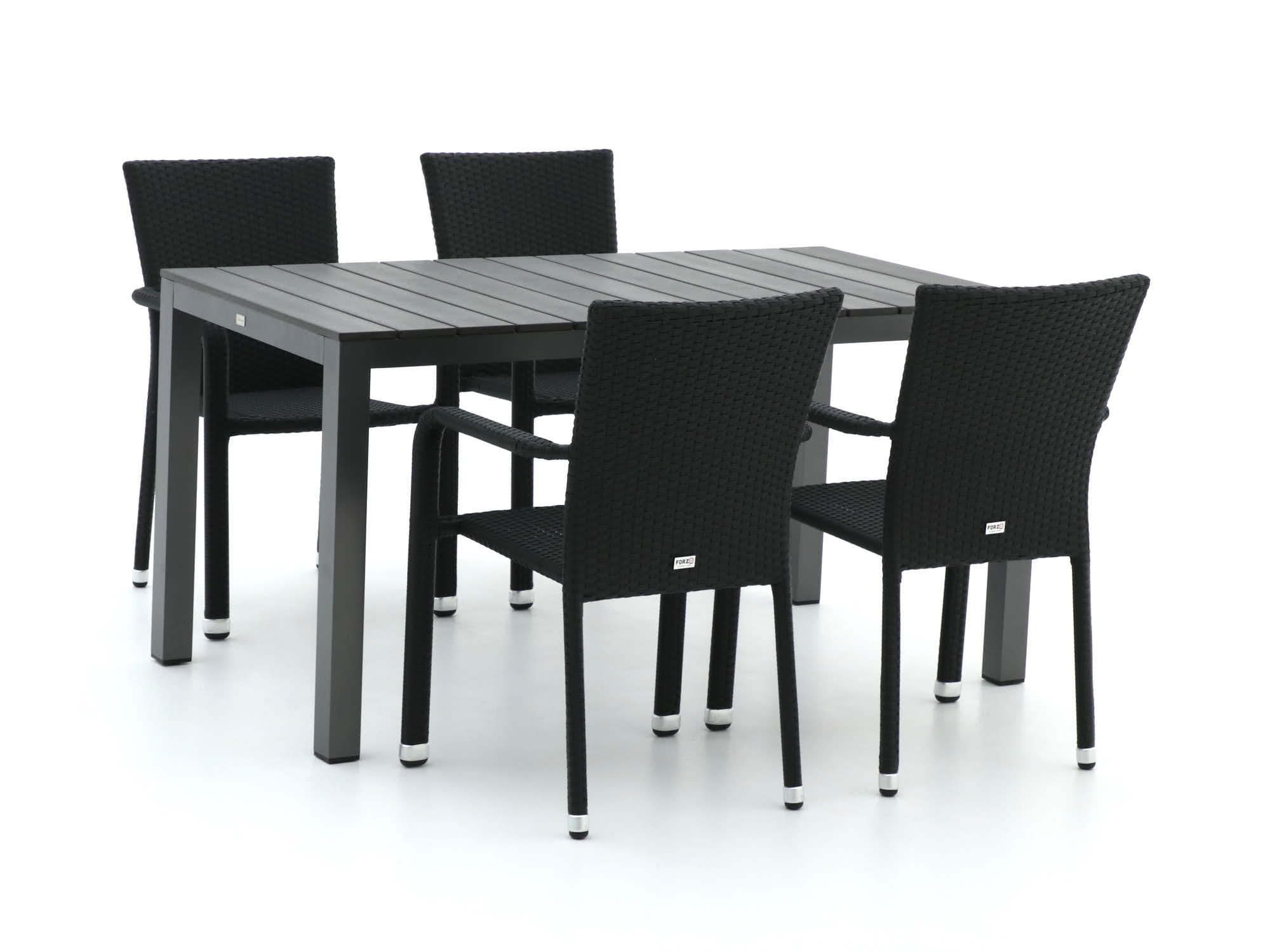 Forza Fossano/Fidenza 145cm dining tuinset 5-delig stapelbaar - Laagste prijsgarantie!