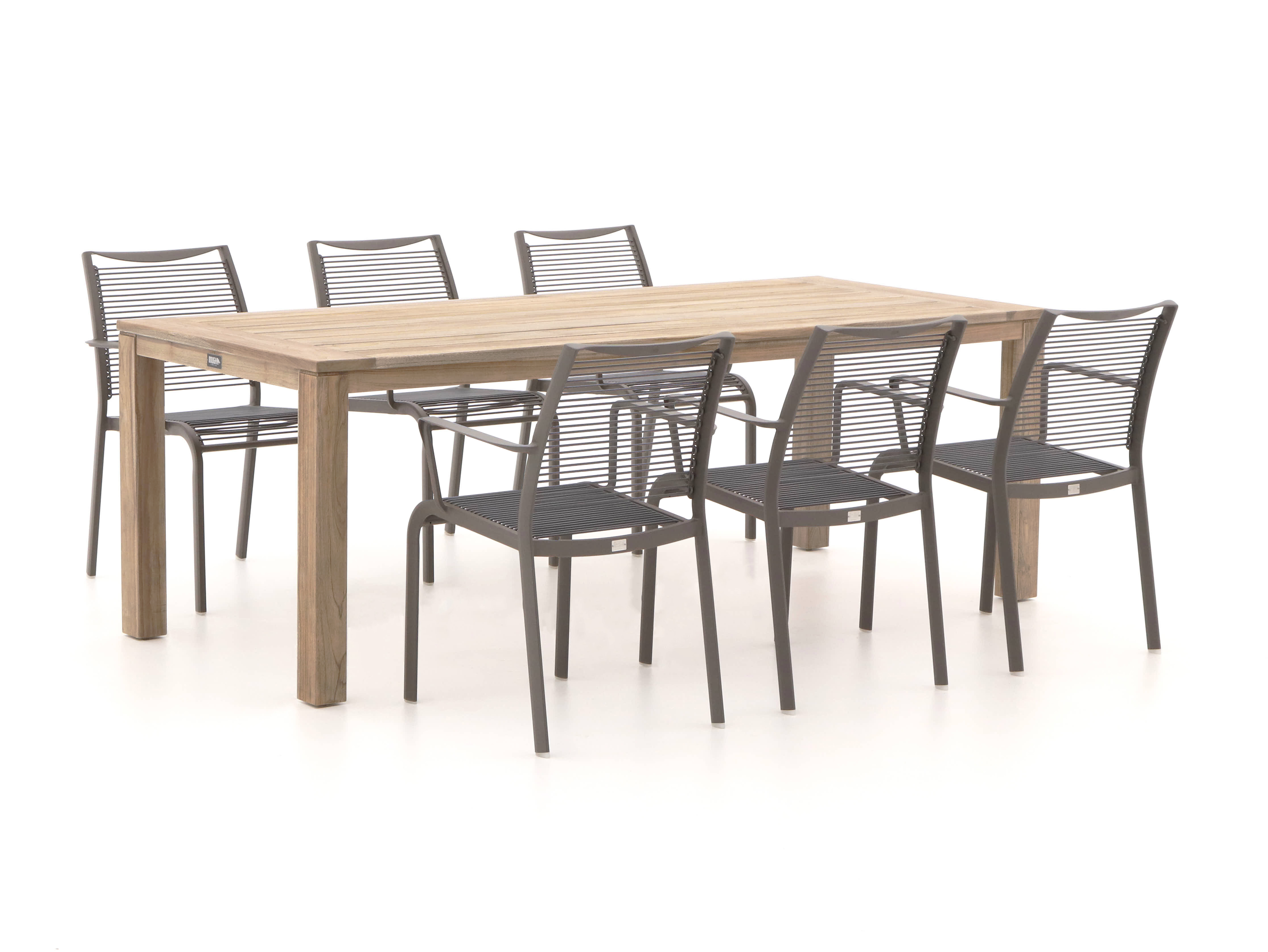 Apple Bee Hawaii/ROUGH-S 220cm dining tuinset 7-delig stapelbaar - Laagste prijsgarantie!