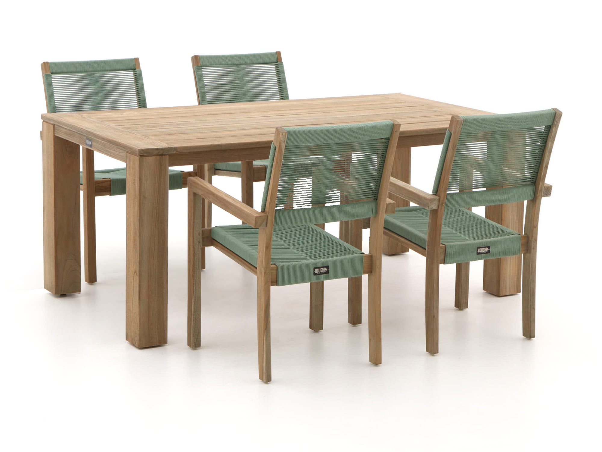 ROUGH Batang/ROUGH-X 180cm dining tuinset 5-delig stapelbaar - Laagste prijsgarantie!