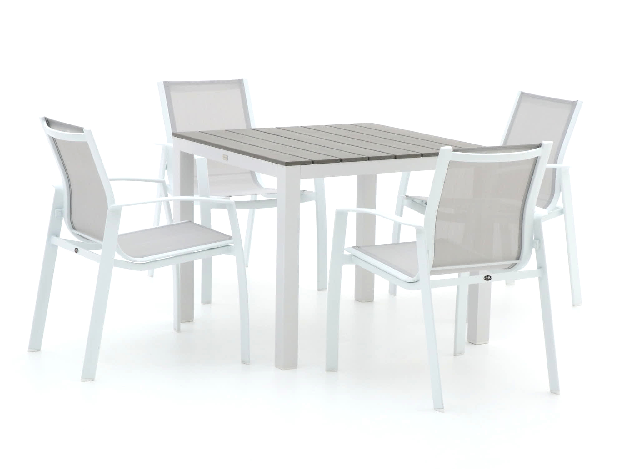 R&S Design Altea/Fidenza 90cm dining tuinset 5-delig stapelbaar - Laagste prijsgarantie!