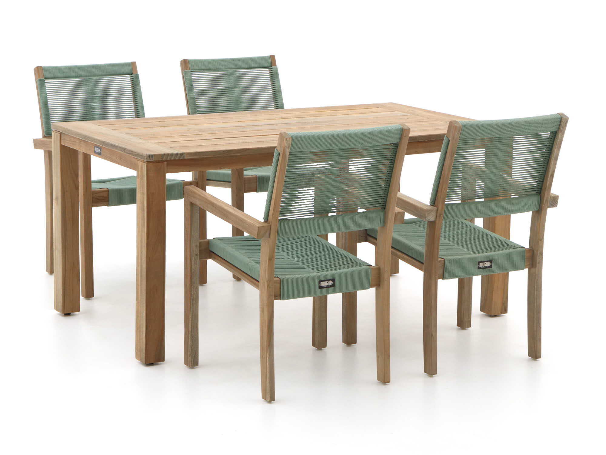 ROUGH Batang/ROUGH-S 160cm dining tuinset 5-delig stapelbaar - Laagste prijsgarantie!