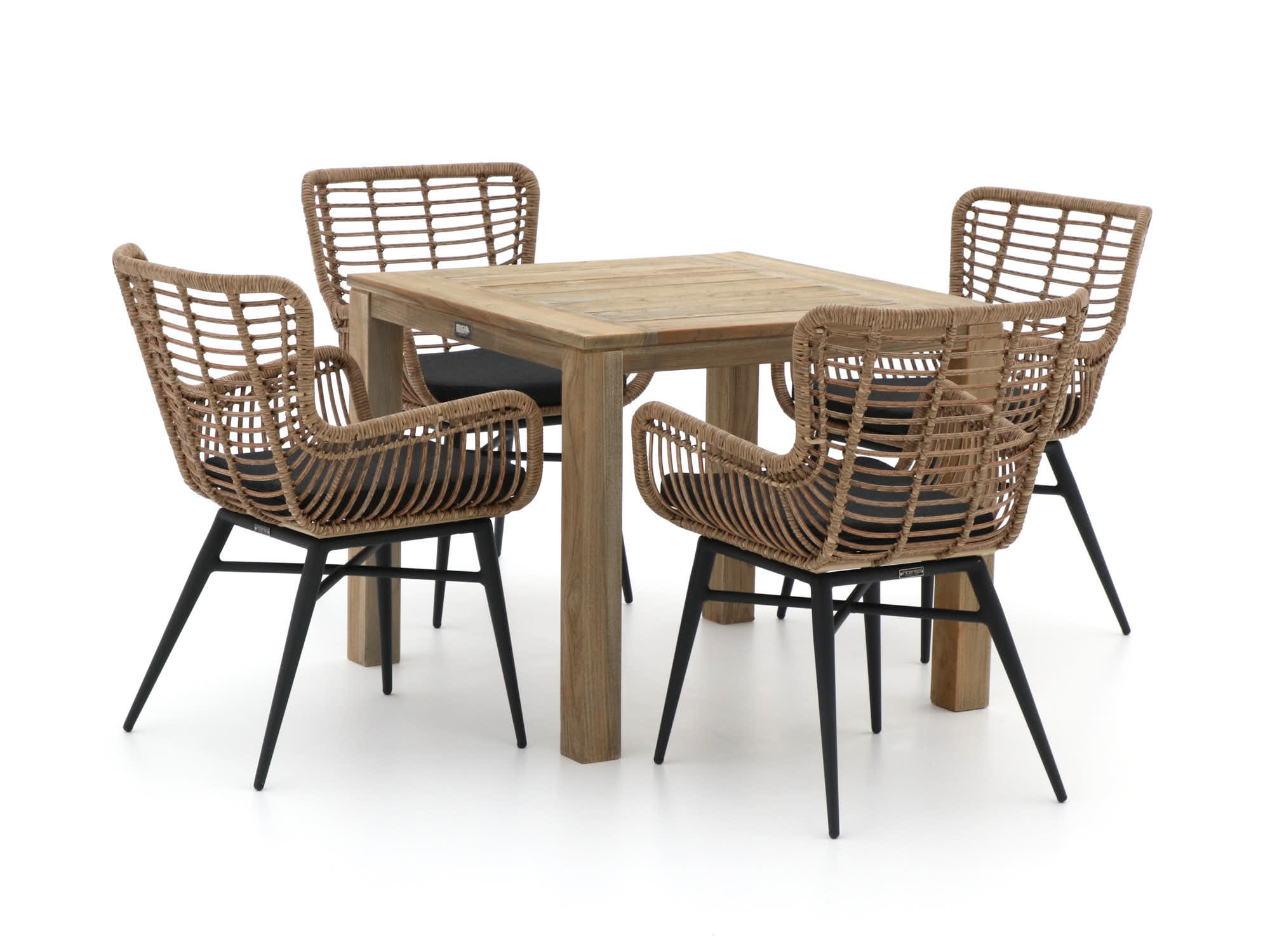 Intenso Asti/ROUGH-S 90cm dining tuinset 5-delig - Laagste prijsgarantie!