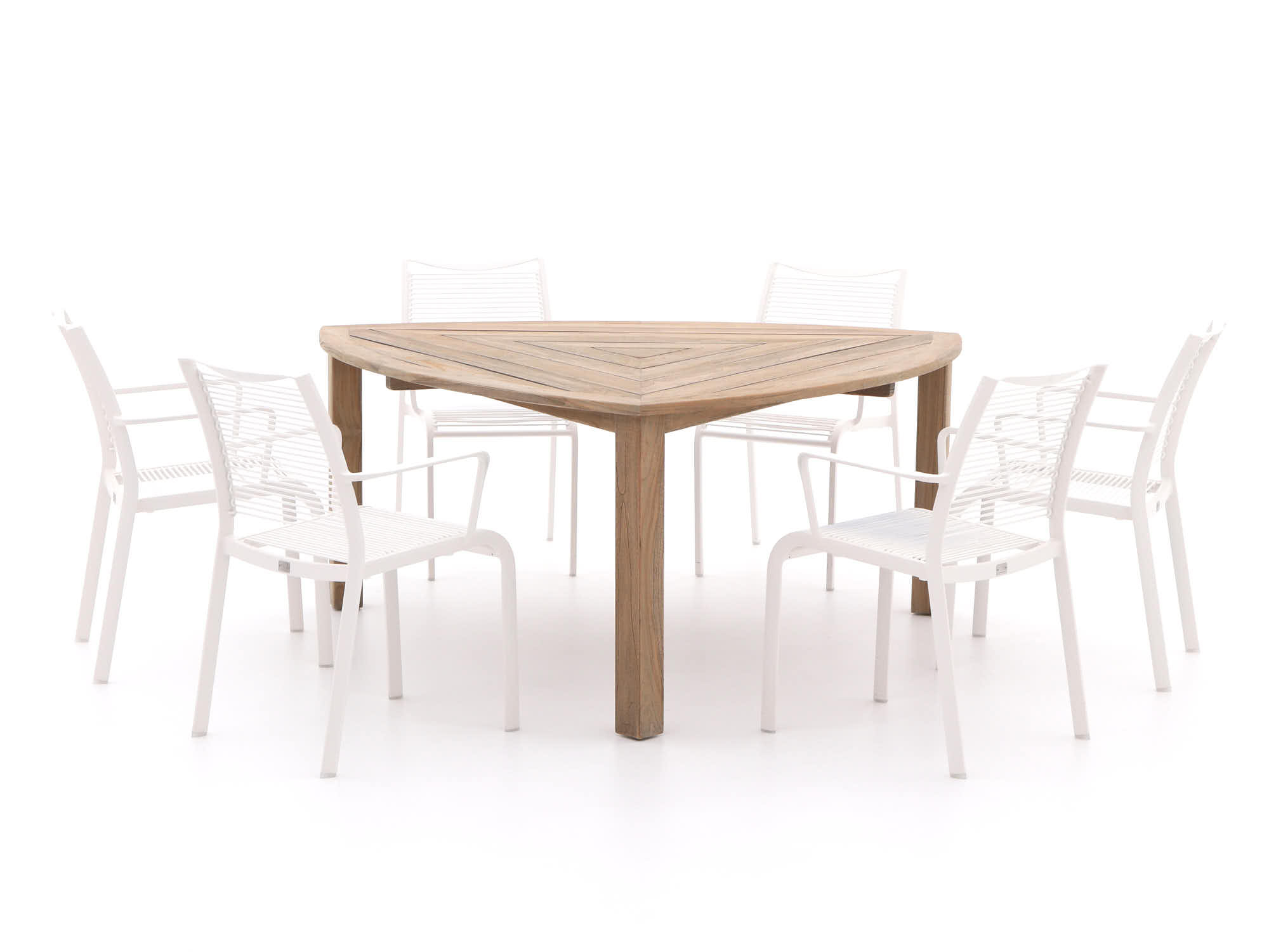 Apple Bee Hawaii/ROUGH-S 170 cm dining tuinset 7-delig stapelbaar - Laagste prijsgarantie!