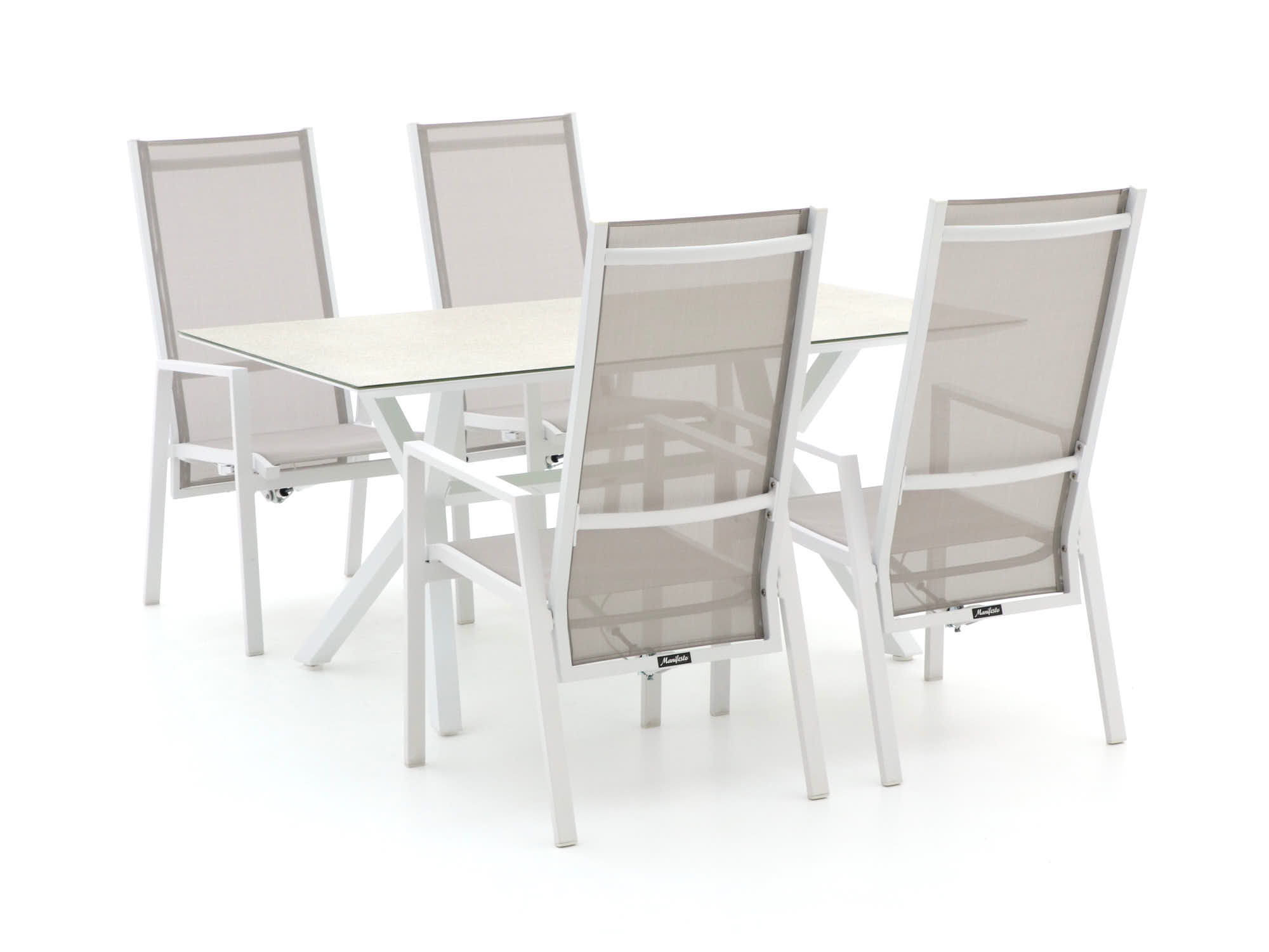 Manifesto Arluno/Moresco 160cm dining tuinset 5-delig verstelbaar - Laagste prijsgarantie!