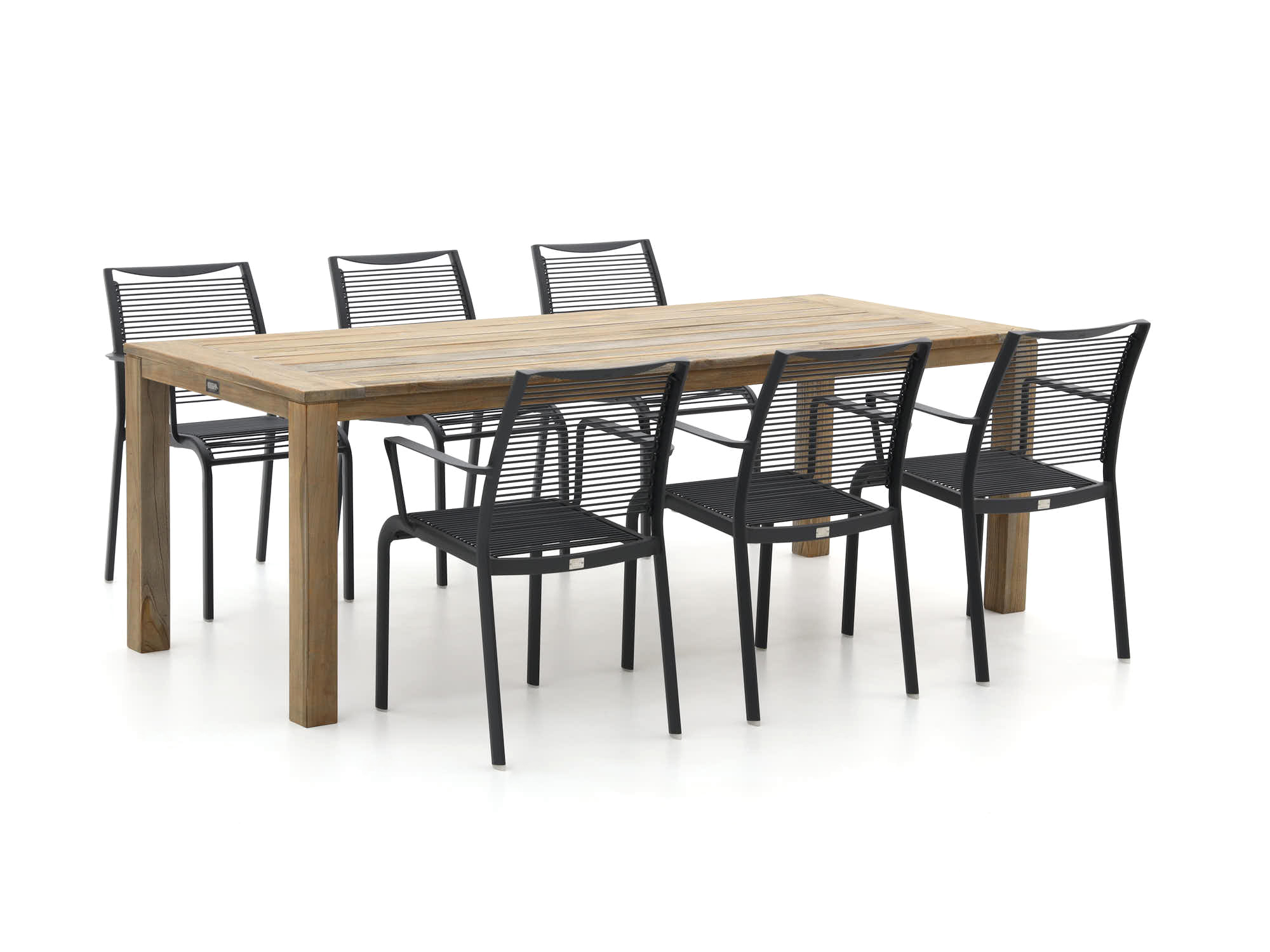 Apple Bee Hawaii/ROUGH-S 220cm dining tuinset 7-delig stapelbaar - Laagste prijsgarantie!