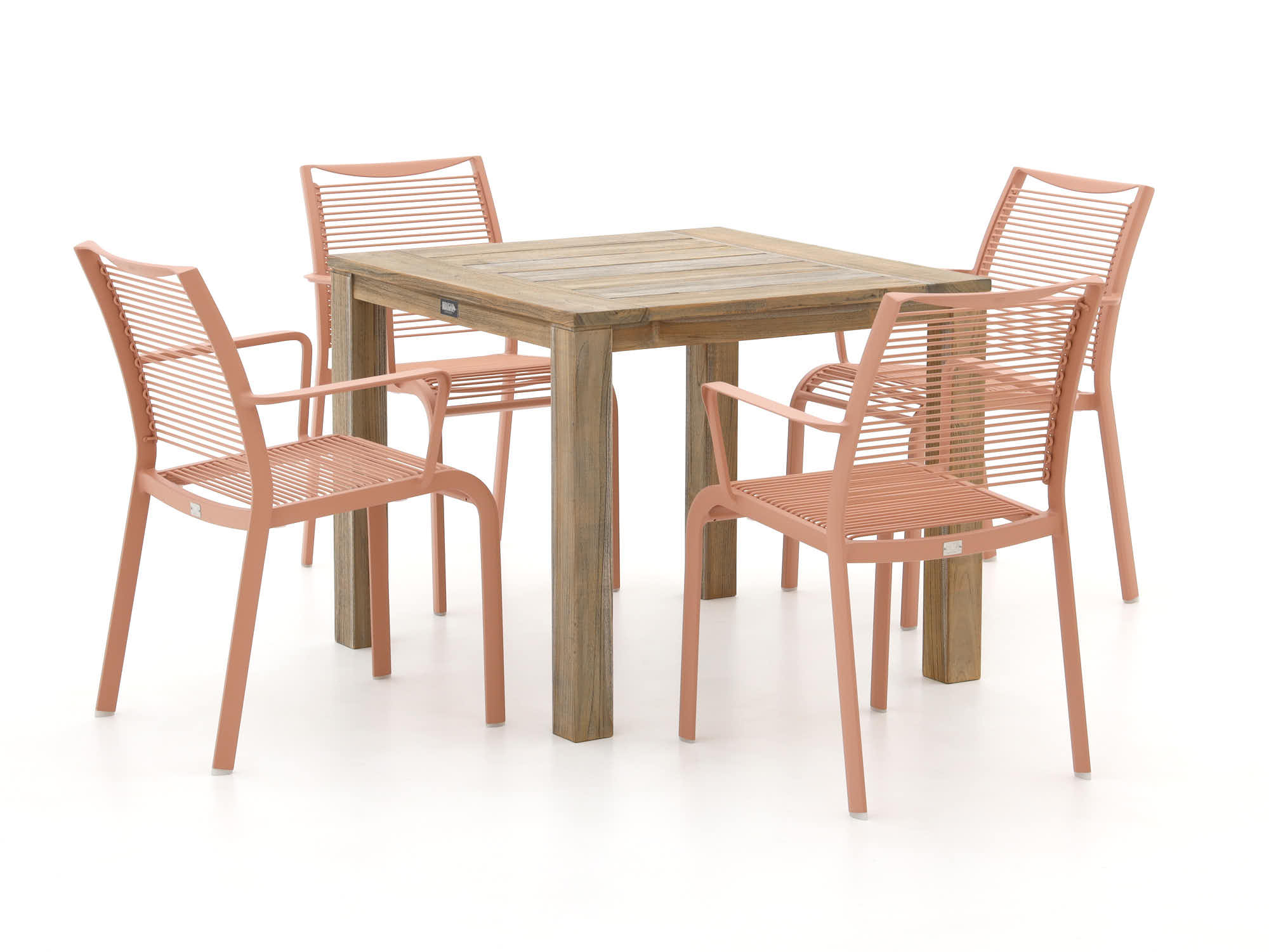 Apple Bee Hawaii/ROUGH-S 90cm dining tuinset 5-delig stapelbaar - Laagste prijsgarantie!