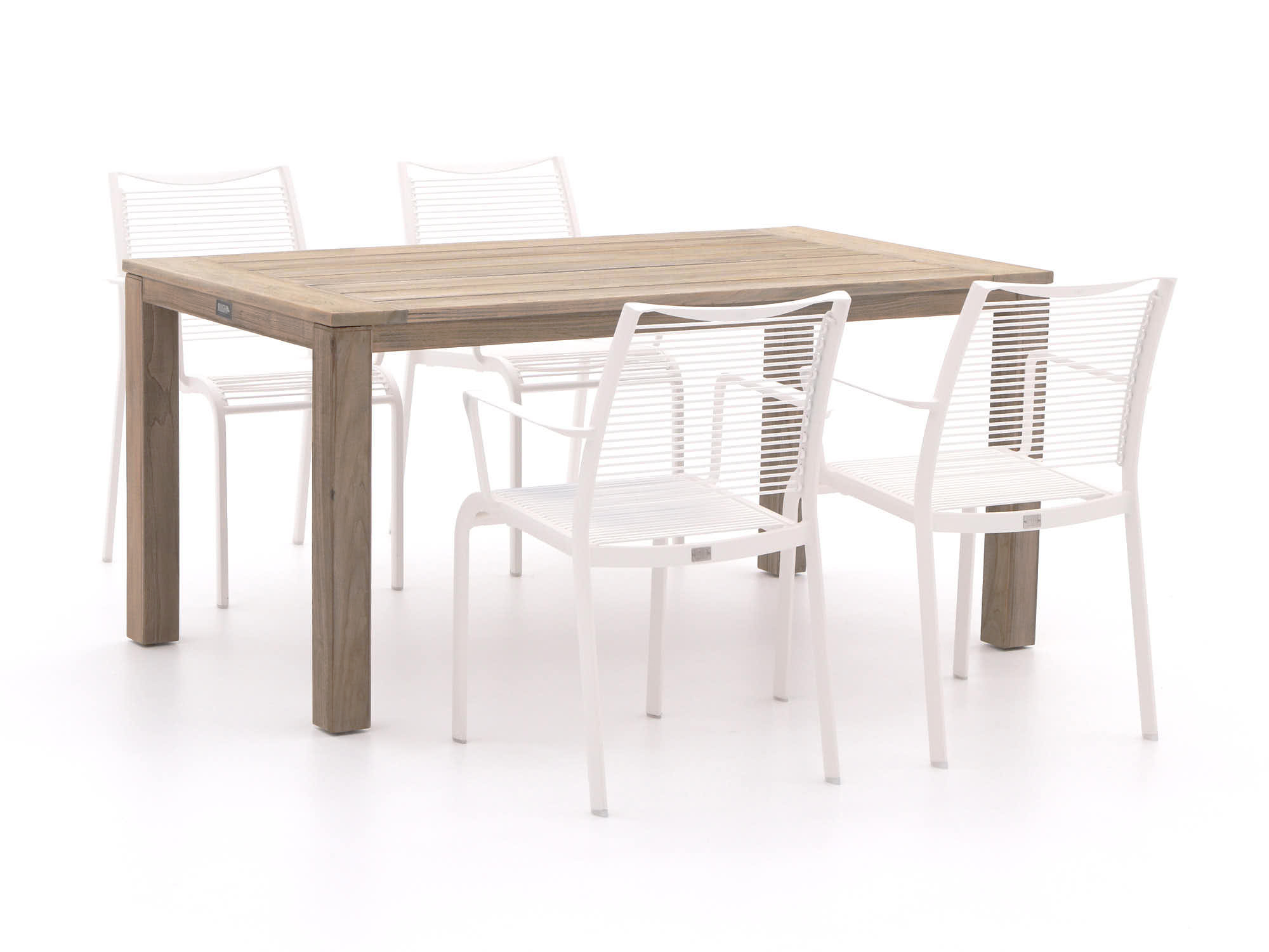 Apple Bee Hawaii/ROUGH-S 160cm dining tuinset 5-delig stapelbaar - Laagste prijsgarantie!