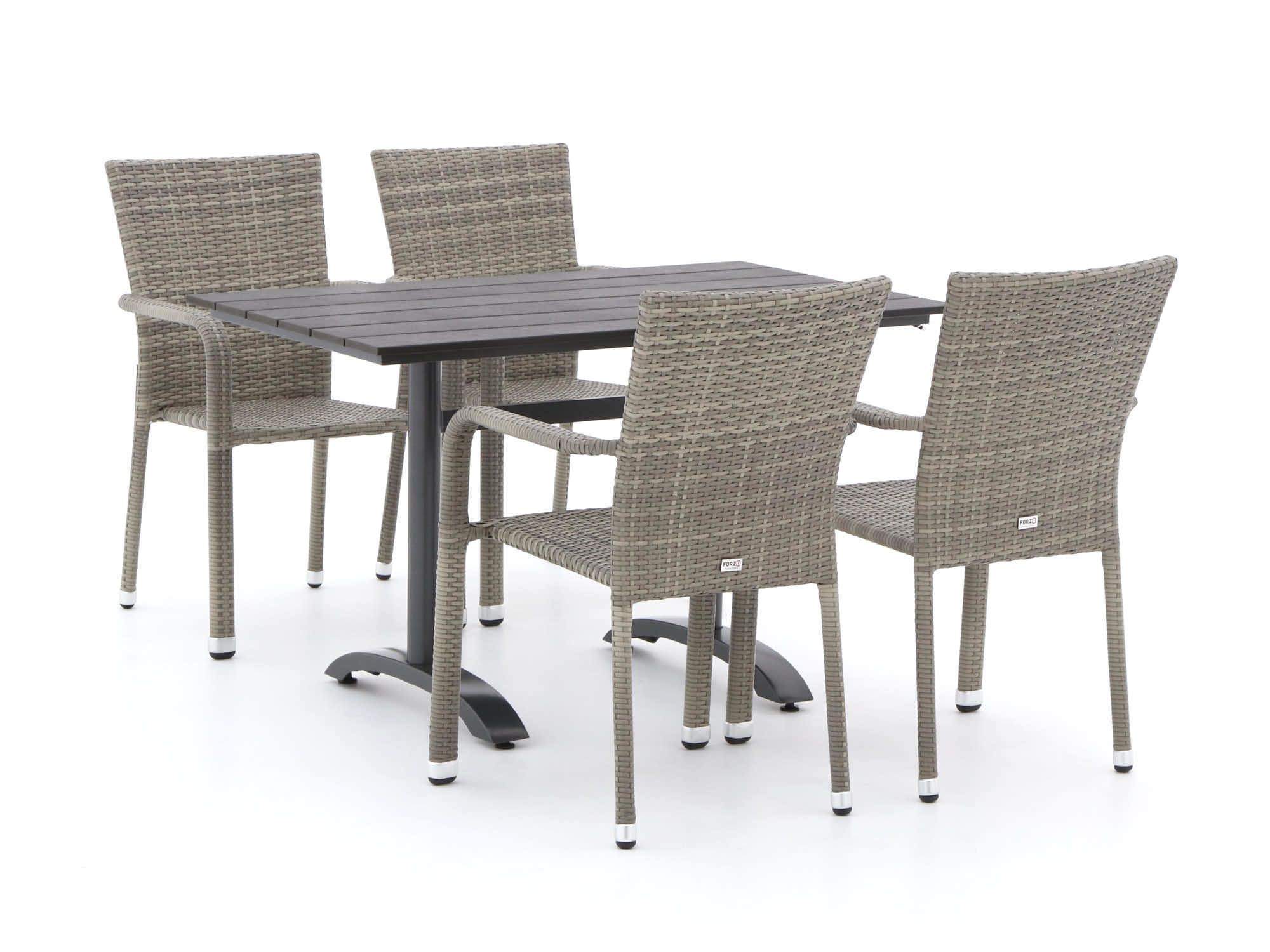 Forza Fossano/Lisio 120cm dining tuinset 5-delig stapelbaar - Laagste prijsgarantie!