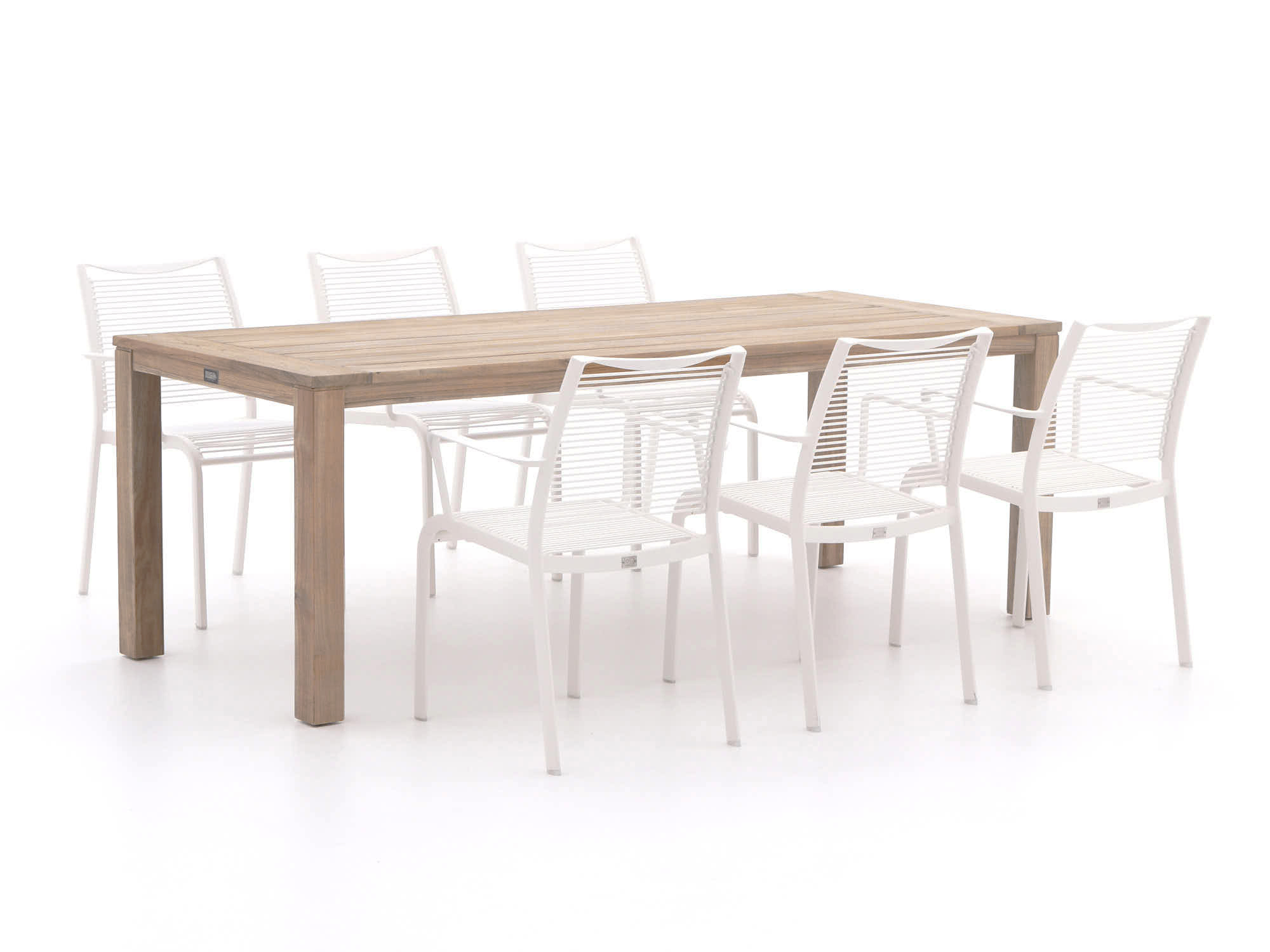 Apple Bee Hawaii/ROUGH-S 220cm dining tuinset 7-delig stapelbaar - Laagste prijsgarantie!